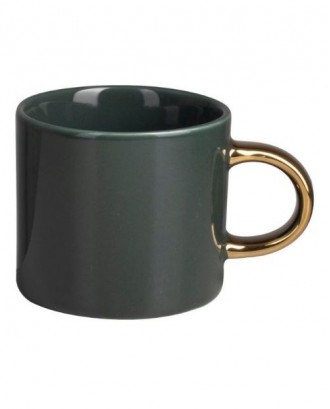 Cana ceramica 230 ml, verde inchis-auriu - SIMONA'S COOKSHOP